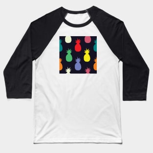 Colorful Pineapple Fruit Pattern Baseball T-Shirt